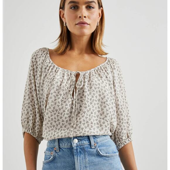 Rails Cream Floral Blouse - Picture 1 of 13